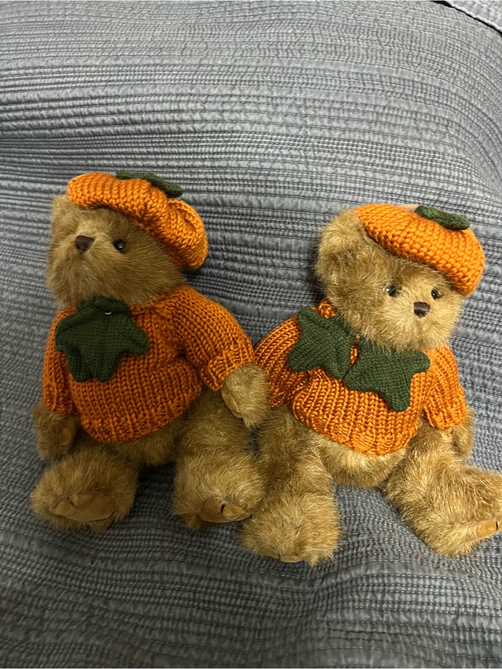 🎃 Bearington Collection Pumpkin Teddy Bears – Pair